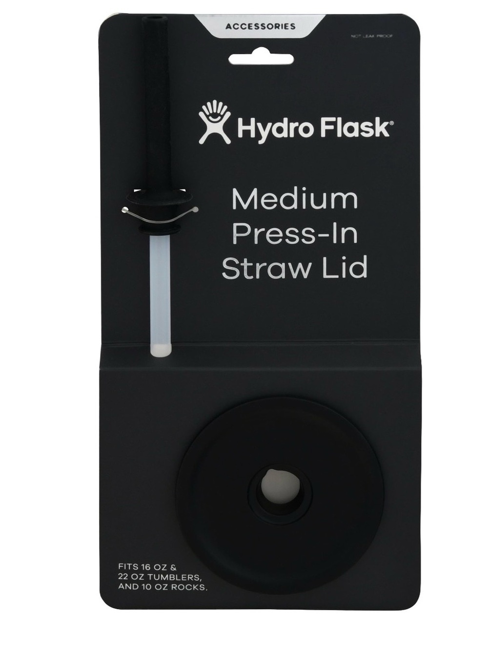 Hydro Flask Black Medium Press-In Straw Lid Replacement